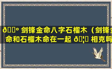 🐺 剑锋金命八字石榴木（剑锋金命和石榴木命在一起 🦉 相克吗）